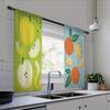 Vegetable Fruit Print Curtain Set Elegant 2Pcs Cafe Curtains Charming European Design Vintage Style Window Decor For Kitchen