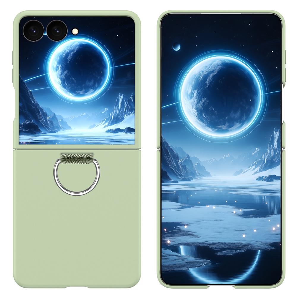 Hard PC Phone Case With Metal Ring Holder For Samsung Galaxy Z Flip 8 7 6 5 4 3 Flip7 FE Flip8 5G Shockproof Protective Cover