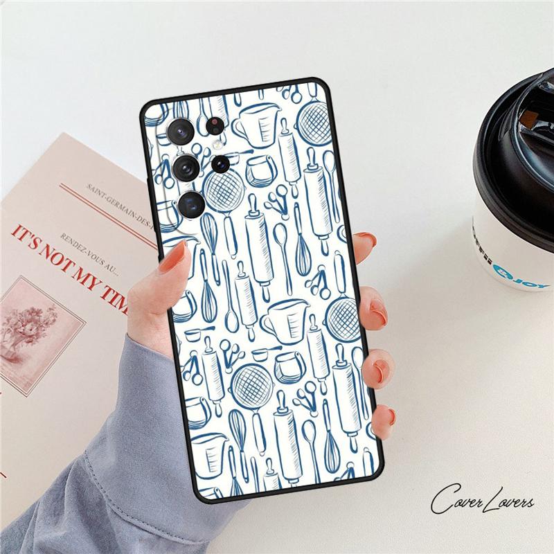 

Love Baking Chef Knife phone case For Samsung Galaxy S24 S25 S23 S22 Ultra Note 10 20 Plus S20 S21 FE Cover Galaxy Note10