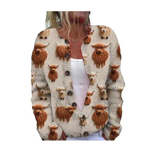 2026 Foreign Trade New 3D Digital Printing Cardigan Knitted Jacket Women's Clothing Early Spring and Autumn Factory Wholesale