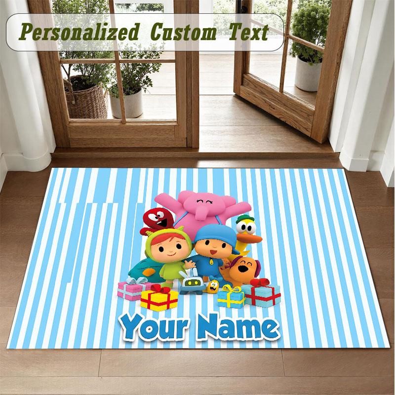 Crystal Velvet Square Rug Custom NamePocoyó Pattern Non Slip Home Floor Decor Rug