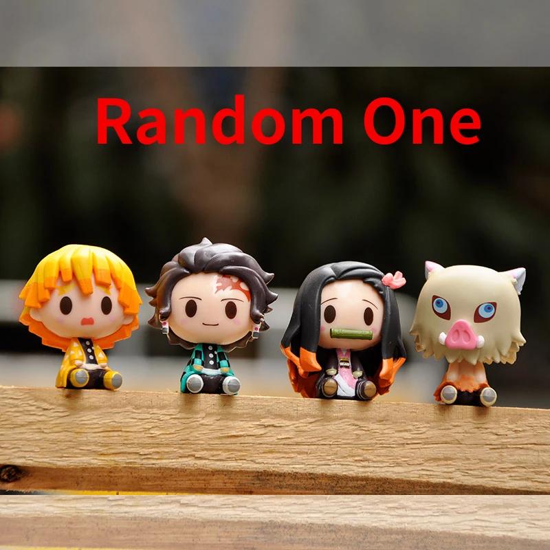 Demon Slayer Tanjiro Figure Ctue Nezuko Statue Anime Kimetsu No Yaiba Inosuke Zenitsu Figurine House Decoration Desk Accessories