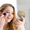 Oval Mini Portable Metal Folding Mirror Beautiful and Elegant Sturdy and Durable 1X 2X Magnifier. Oval Pattern Bronze