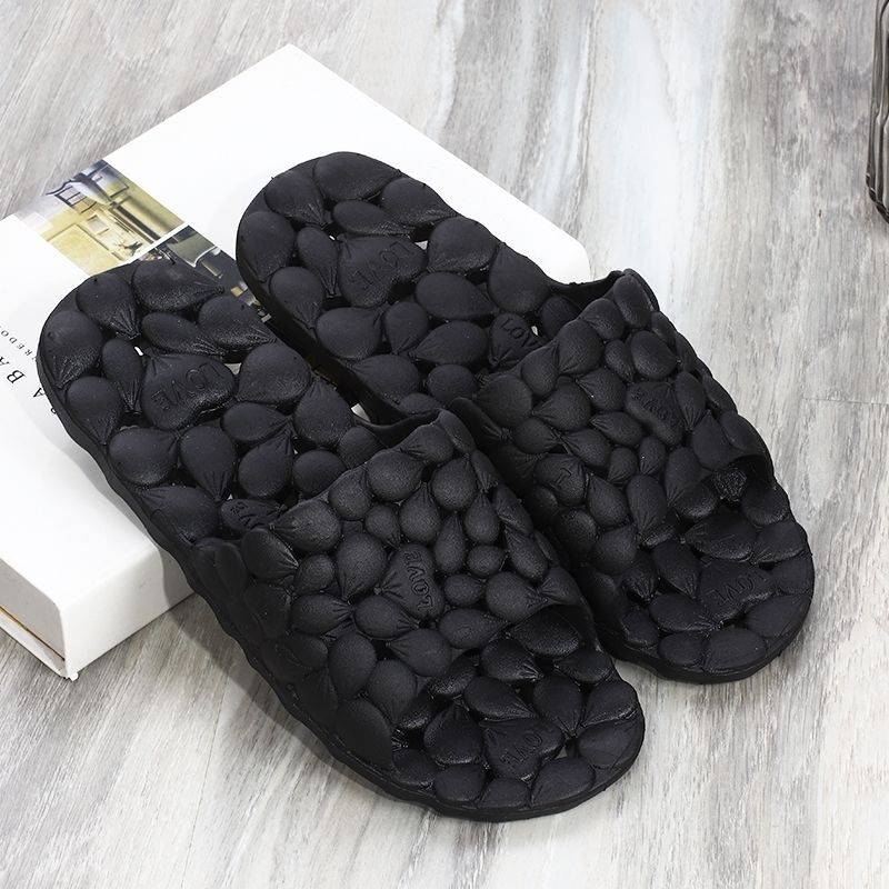 Thick-bottomed cool slippers women's new summer home bath non-slip indoor soft bathroom leakage does not stink feet plastic slippers men