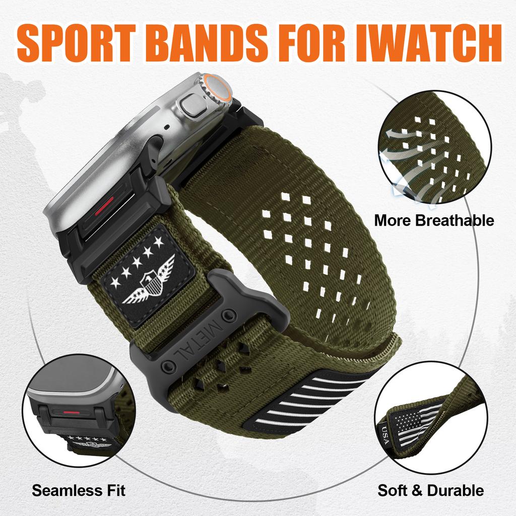 Trail loop Straps for Apple Watch Ultra 2 Band 49mm 44mm 45mm Sport Nylon bracelet correa iWatch series 9 7 6 5 4 8 se 10 46mm