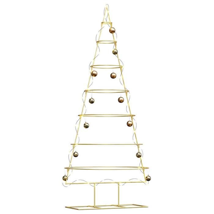 VidaXL Arbre de Noël en métal Doré 180 cm Acier peint par poudre, Arbre de Noël métal contemporain, déco saisonnière, 42019155