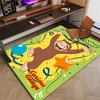Custom Curious George Mat Personalized Name, Polyester Washable Indoor Entryway Rug, Gift for Christmas, Easter, Thanksgiving Day