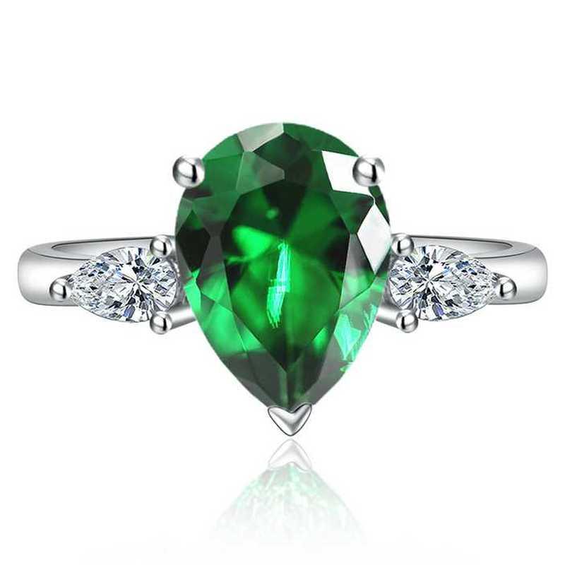 

SACE GEMS классическое кольцо из медного сплава с цирконом женские ювелирные изделия свадебный подарок для вечеринки Open зелёный