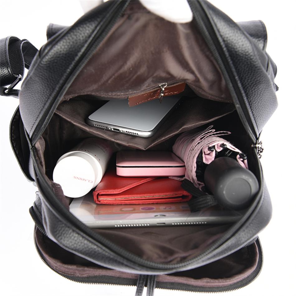 High Quality Leather Women's Backpack Purses with Tassel  Luxury Brand School Sac Lady Bookbag Teenage Girls Fashion Mochila