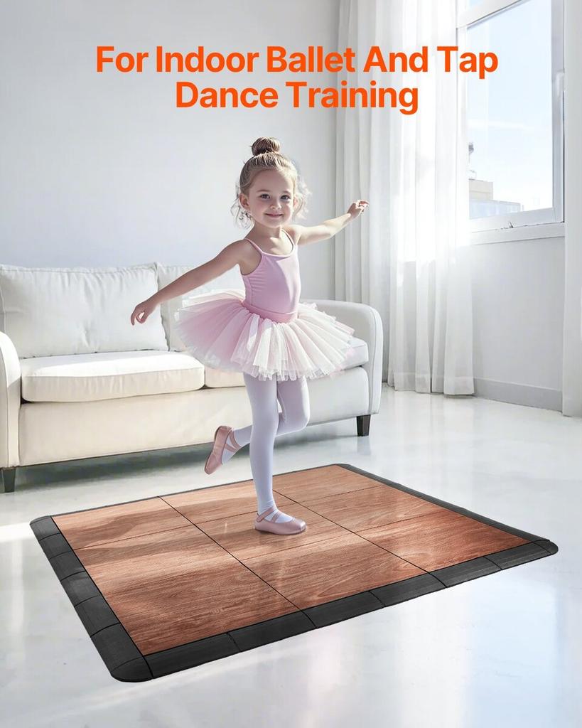 Gym Flooring Set 9 PCS Interlocking PP+PVC Puzzle Tiles
