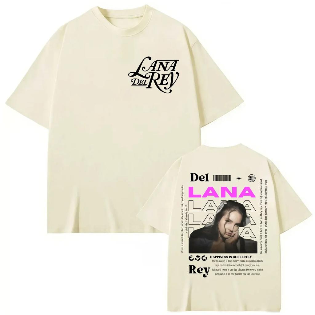 Singer Lana Del Rey Merch TShirt Unisex Fashion Aesthetic TShirt Summer High Quality Cotton Loose Women And Men TShirt