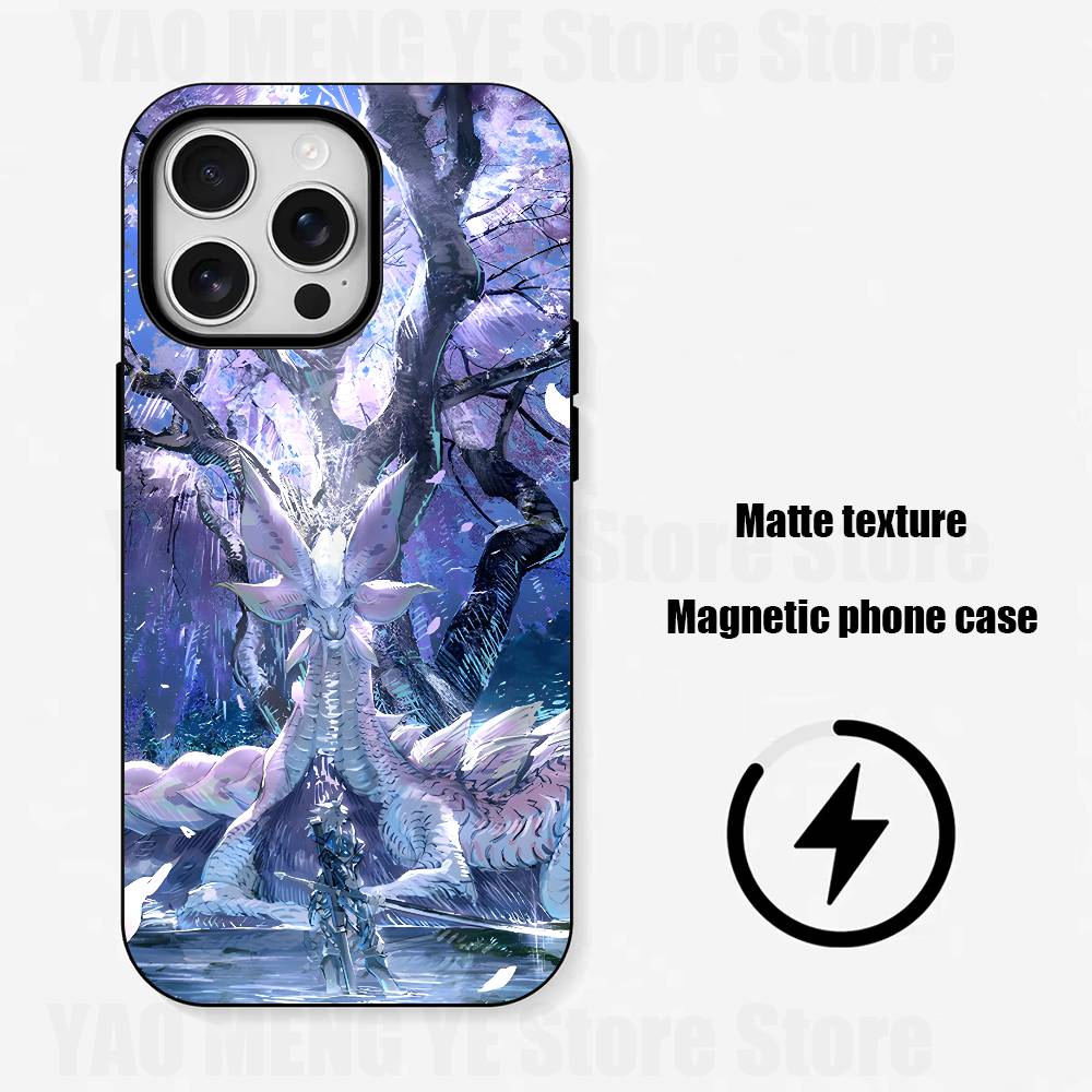 

H-Hunter M-Monsterr Matte Magnetic For Case For iPhone 17,16,15,14,13,12,11 Pro Plus Mini Max Frosted Cover iPhone13