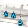 1set Vintage Water drop Pendant Necklace & earrings Fashion Jewelry blue