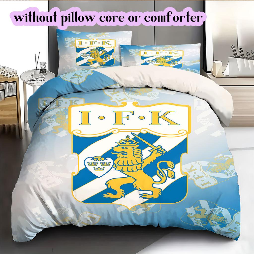 IFK Göteborg football Pattern Bedding,Quilt Set Quilt Cover Pillowcase Home Birthday Gift (1*duvet cover+2*pillowcase,without core)