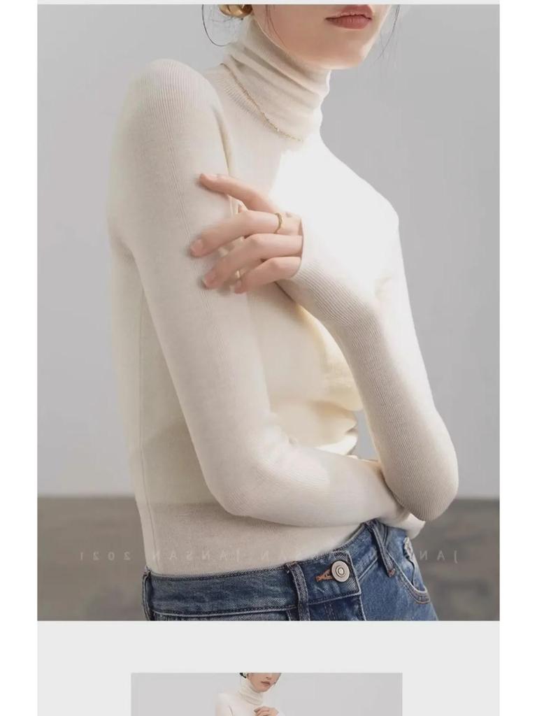 2025 New Slim Fit High Collar Knitted Sweater – Early Spring Lightweight