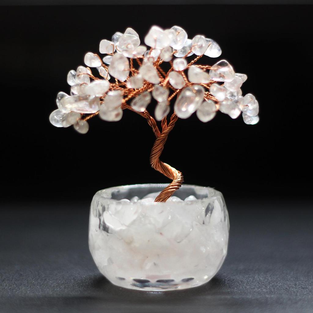 Handcrafted Yellow Citrine Money Tree Teacup Crystal Home Decor