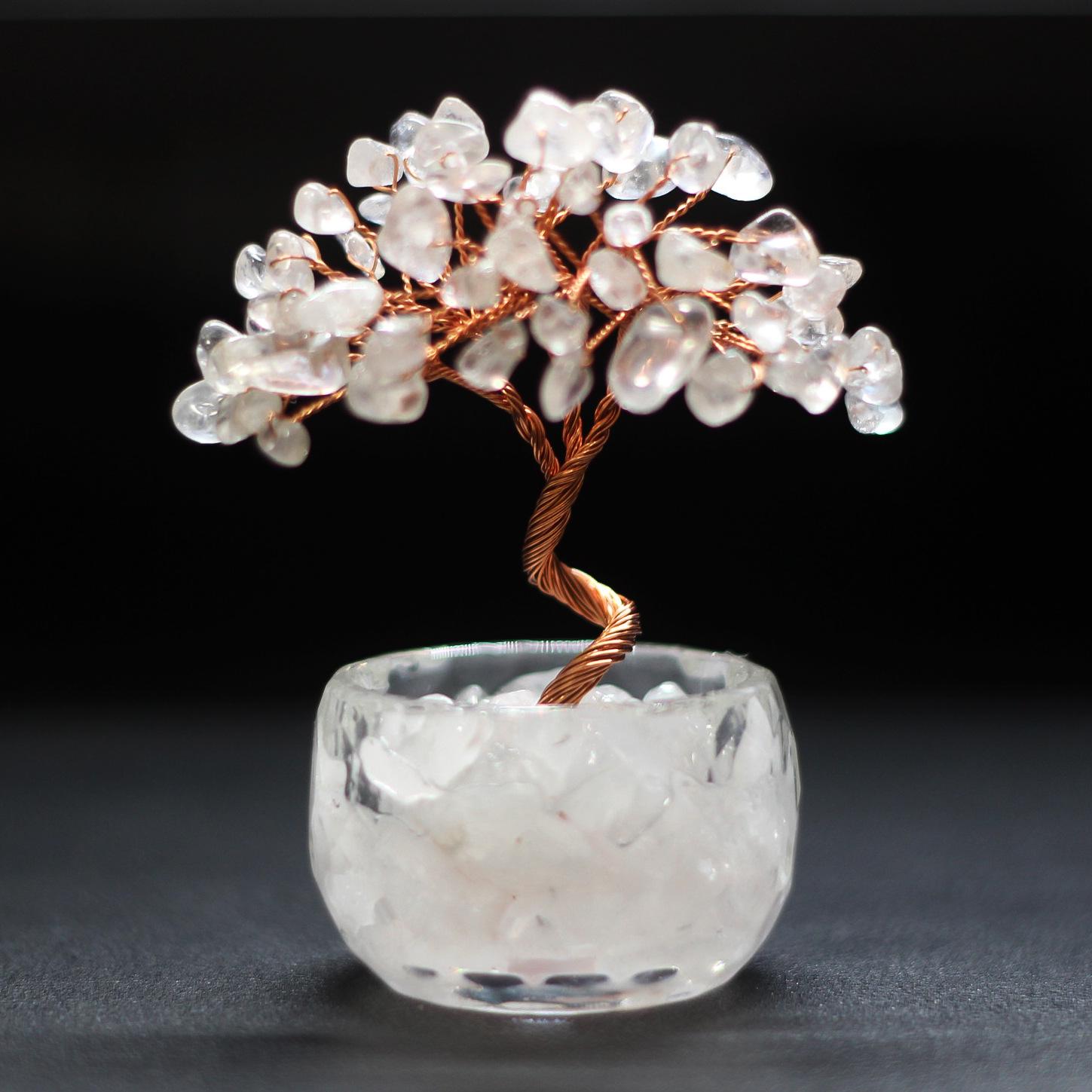 Yellow Citrine Crystal Money Tree Teacup – Handmade Home Decoration