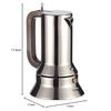 [Officially Imported] ALESSI 9090/3 Espresso Coffee Maker, 3-Cup Capacity (Induction Compatible)