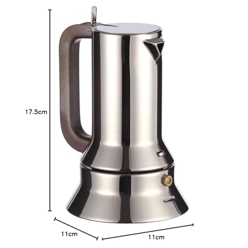 [Officially Imported] ALESSI 9090/3 Espresso Coffee Maker, 3-Cup Capacity (Induction Compatible)