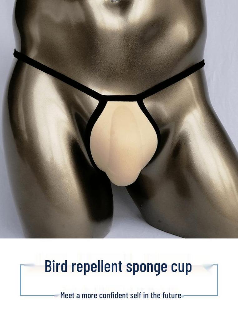 Men's Sporty Tight Thong with Sponge Crotch Protector and T-back Design