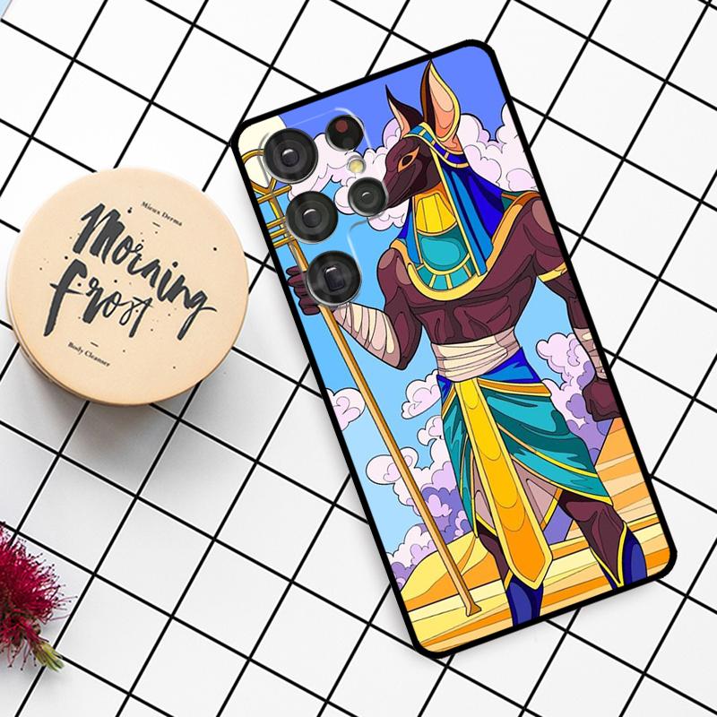 Egypt Nefertiti Anubis Ankh Case For Samsung Galaxy S25 Ultra S23 S22 S21 S20 S24 Ultra S9 S10 Plus S25 FE Phone Cover