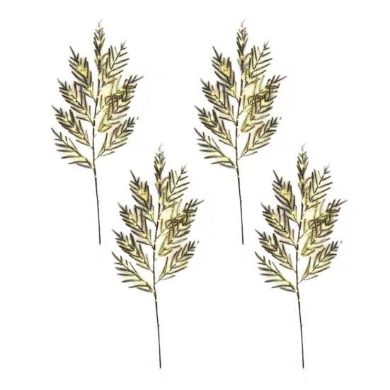 Yousheng Lighted Christmas Norfolk Pine Branches Battery Operated Pre-Lit Pine Stems Artificial Pines Needles Branches for DIY Wreaths Vase Indoor