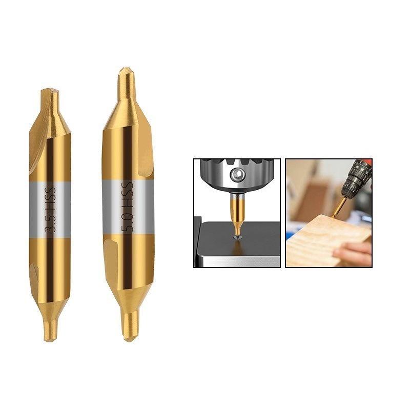 60 ° HSS TiN and nitrided coating center drill A1-A6mm set for metal processing chamfer positioning CNC lathe drill bits
