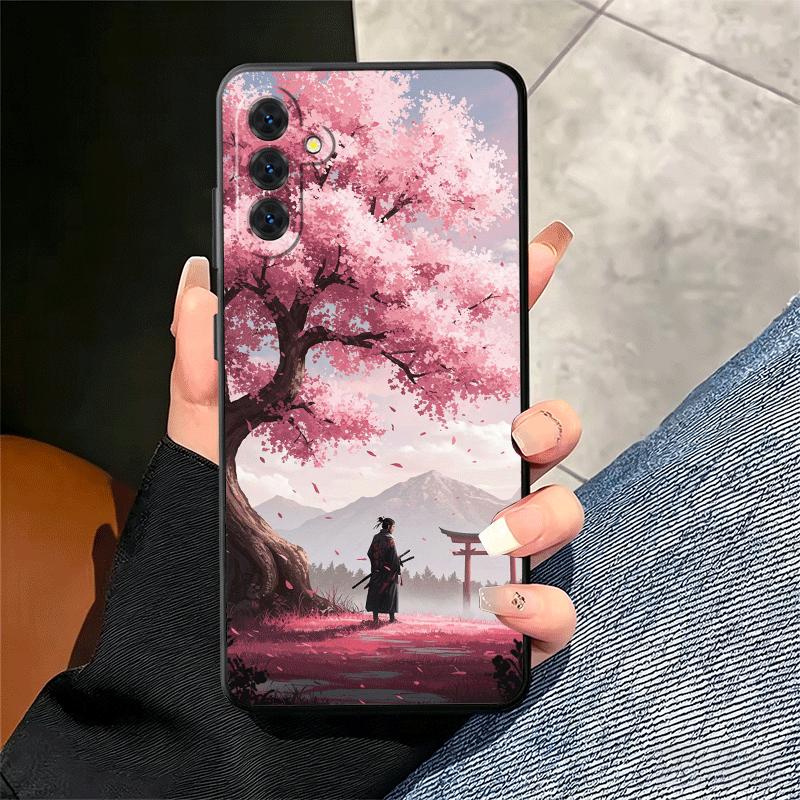 Dreamy Night Cherry Blossom Tree Soft Phone Case for Samsung A17 A37 A57 A16 A26 A36 A56 A15 A25 A35 A55 A14 A24 A34 A54 A13 A23
