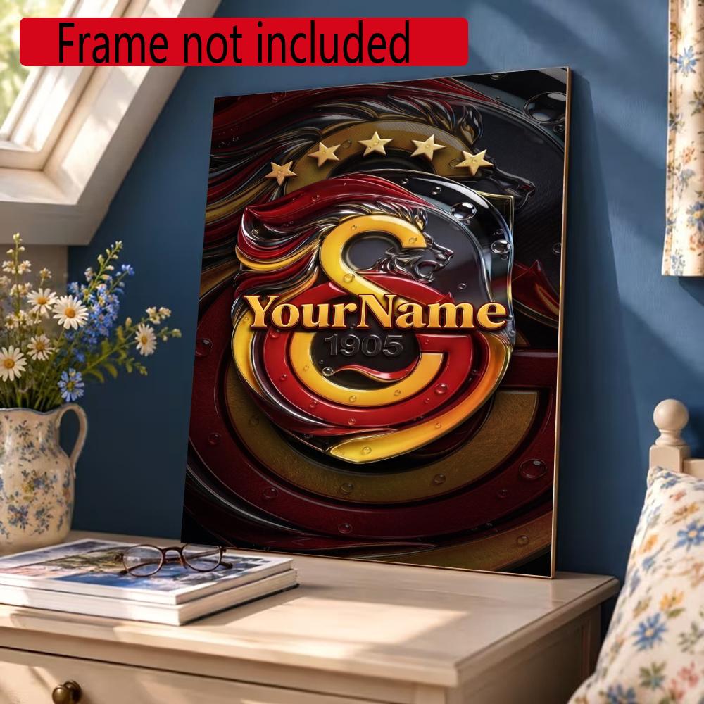 Galatasaray Personalized Name Round Diamond Painting Kit Diamond Embroidery Painting Rhinestones Mosaic Frameless Handwork Decoration Arts