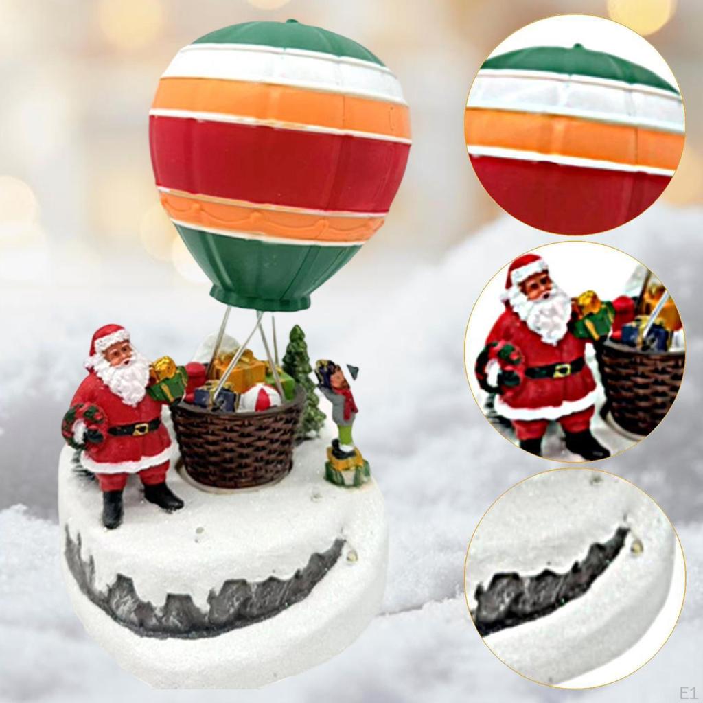 Christmas Music Box with Lights Electric Sculpture Musical Unique for Kids Women Statue Tabletop