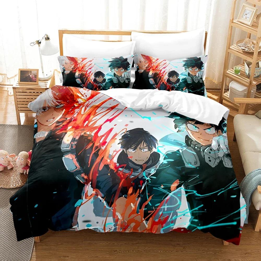 Neues My hero academia Bettwäsche-Set Einzelbett Twin Full Queen King Size Kawaii Bett-Set Erwachsener Kind Schlafzimmer Bettbezug-Sets 3D Anime