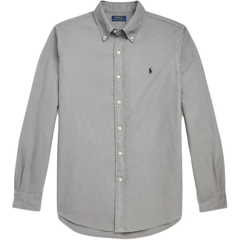 

Polo Ralph Lauren вышитая рубашка Oxford с длинным рукавом мужские рубашки серые 710804257-004 L