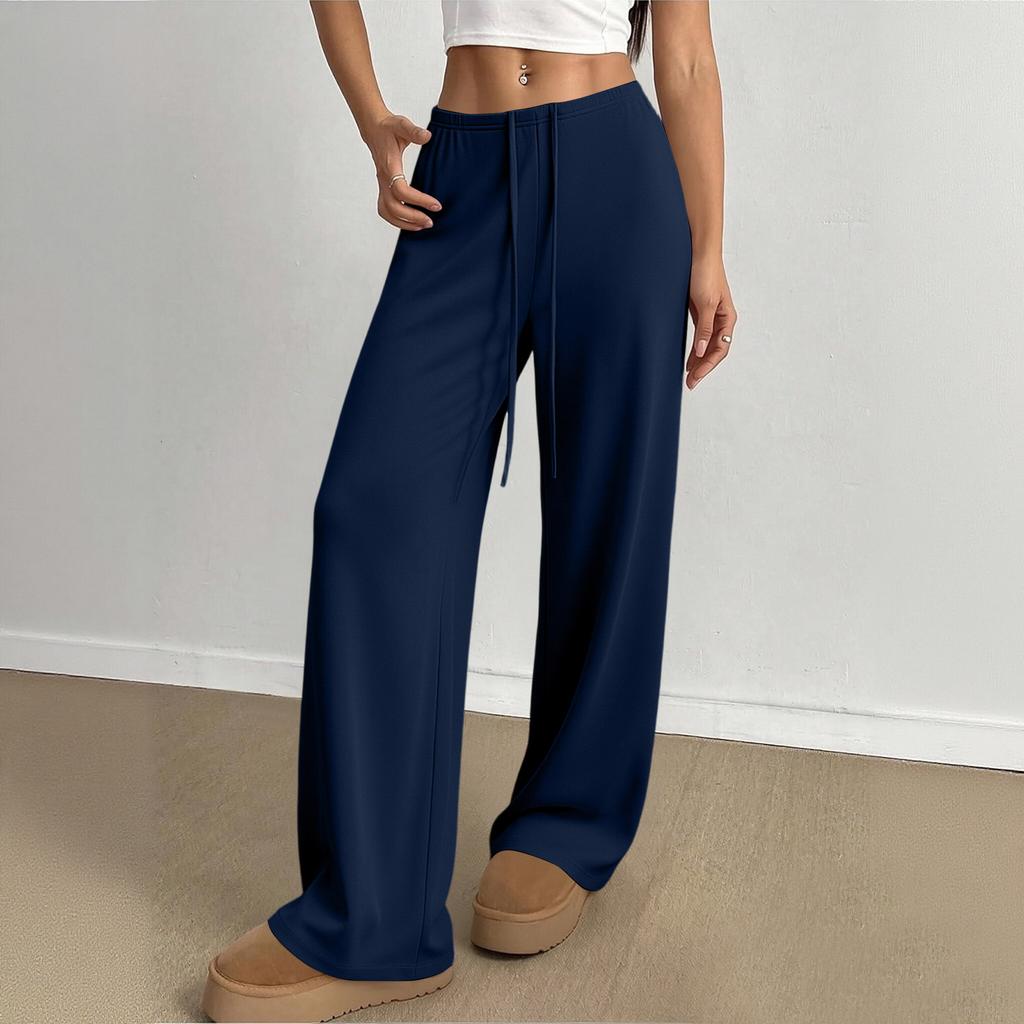 Damen Locker Geschnittene Lässige Weitbeinige Lounge-Hose Schnelltrocknend Weich Dehnbar Yoga-Hose mit Verstellbarem Bundzug für Entspannten Komfort