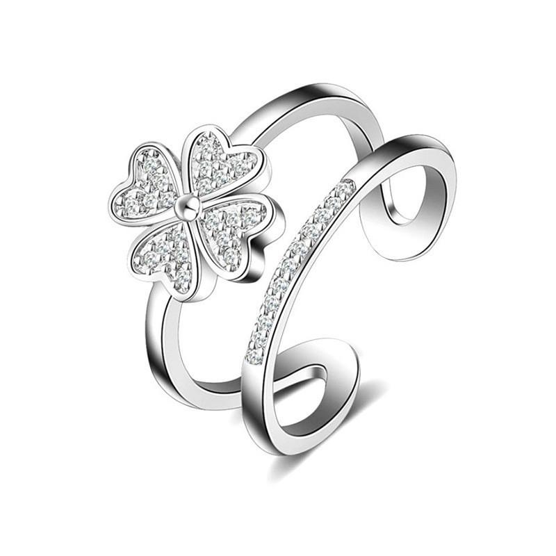 European-American Zircon Open Ring: Elegant, High-End Fashion Jewelry for Women