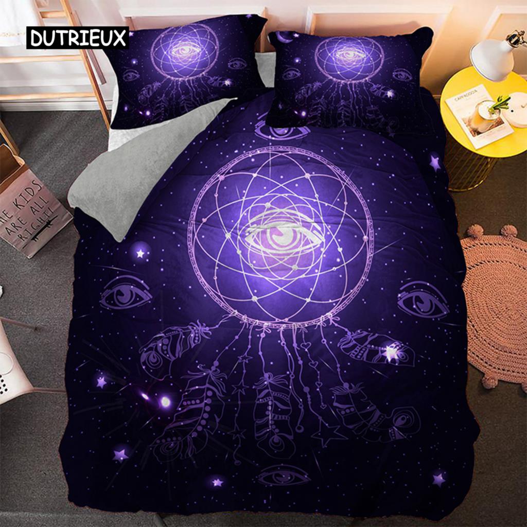 Psychedelic Bohemian Dreamcatcher Bedding Set Single King Queen Size Duvet Cover With