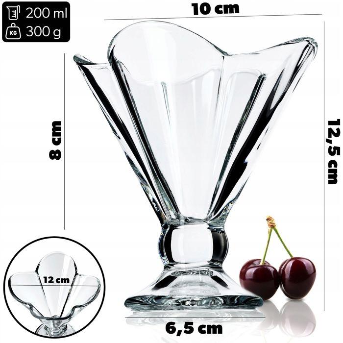 Coupe à glace - kadax - 6 pcs - verre transparent - 200 ml - élégante et pratique