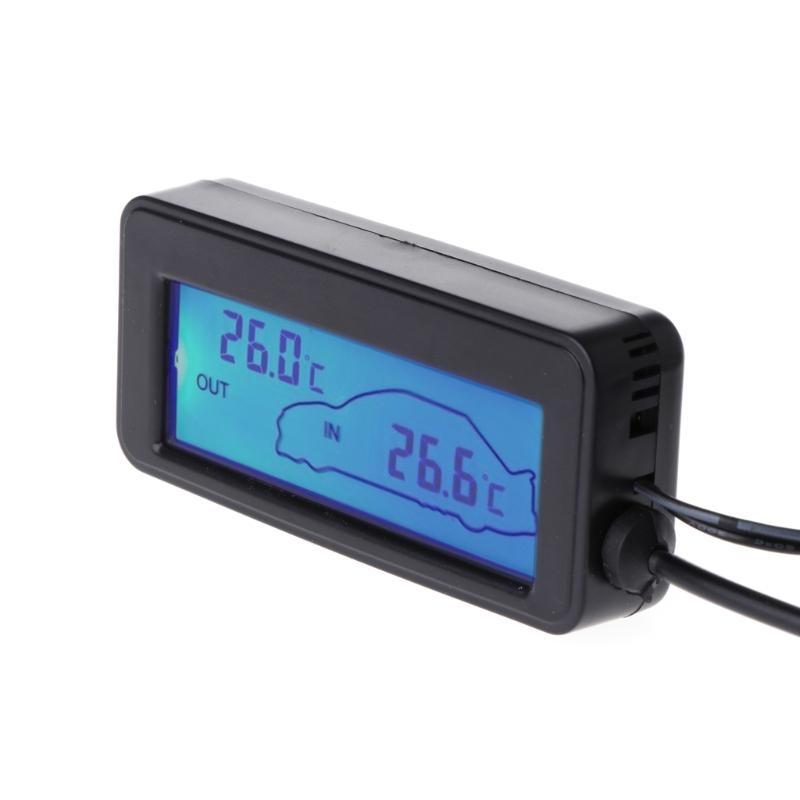 24TE Auto Car LCD Digital Display Indoor Outdoor Thermometer Meter with 1.5m Cable