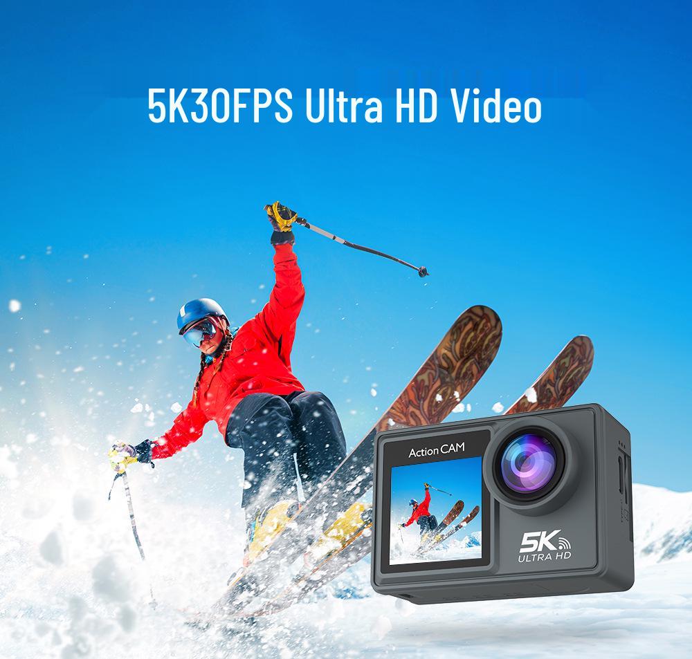 5K Dual Screen Waterproof Sports Camera with WIFI & Remote