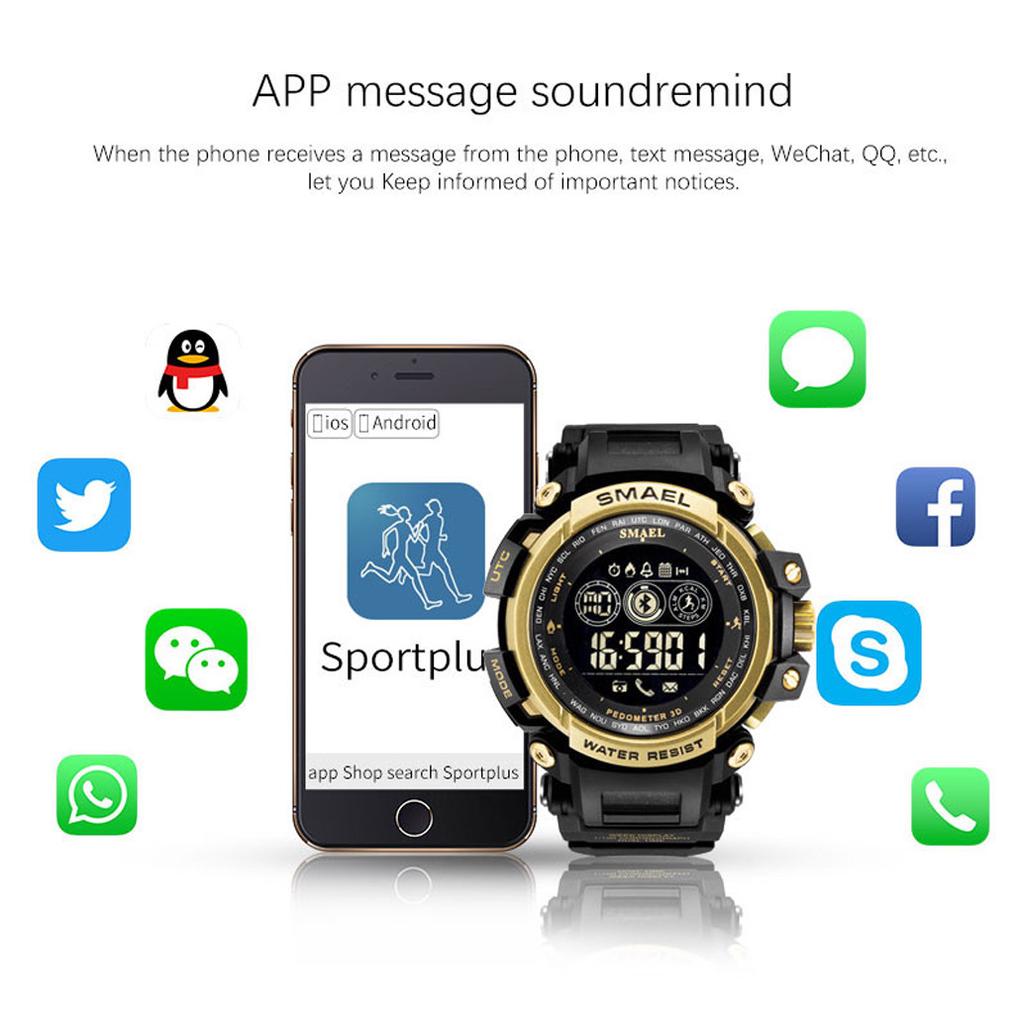 SMAEL Smart Watch Waterproof Bluetooth Sport Wrist watch For Android IOS Phone