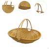 Imitation Rattan Kitchen Tote Bread Basket Iron Wire Frame Sturdy for Farmhouse Decor with Foldable