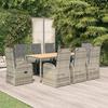 VidaXL 9-piece Garden Dining Set with Cushions Grey 3157589