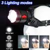 800W LED Super Bright Headlamp Long Shot 3500M Rechargeable Headlight Zoomable Lamp Night Fishing Head Flashlight