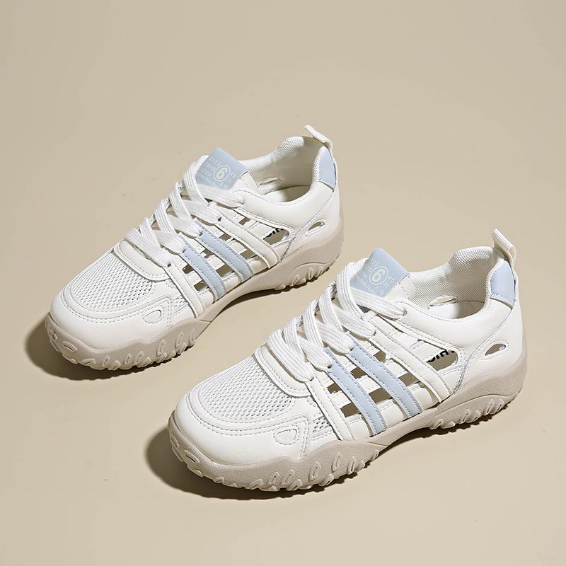 Fashion CRLAYDK Womens Hollow Out Summer Shoes Walking Lace Up Outdoor Hiking Sneakers Casual Breathable Mesh Sport Tennis for Lady