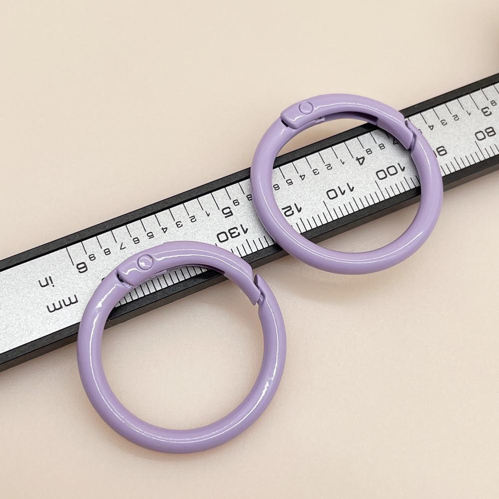 33mm Colorful Coil Spring Snap Buckle Luggage Bag Doll Keychain Ring Ornament