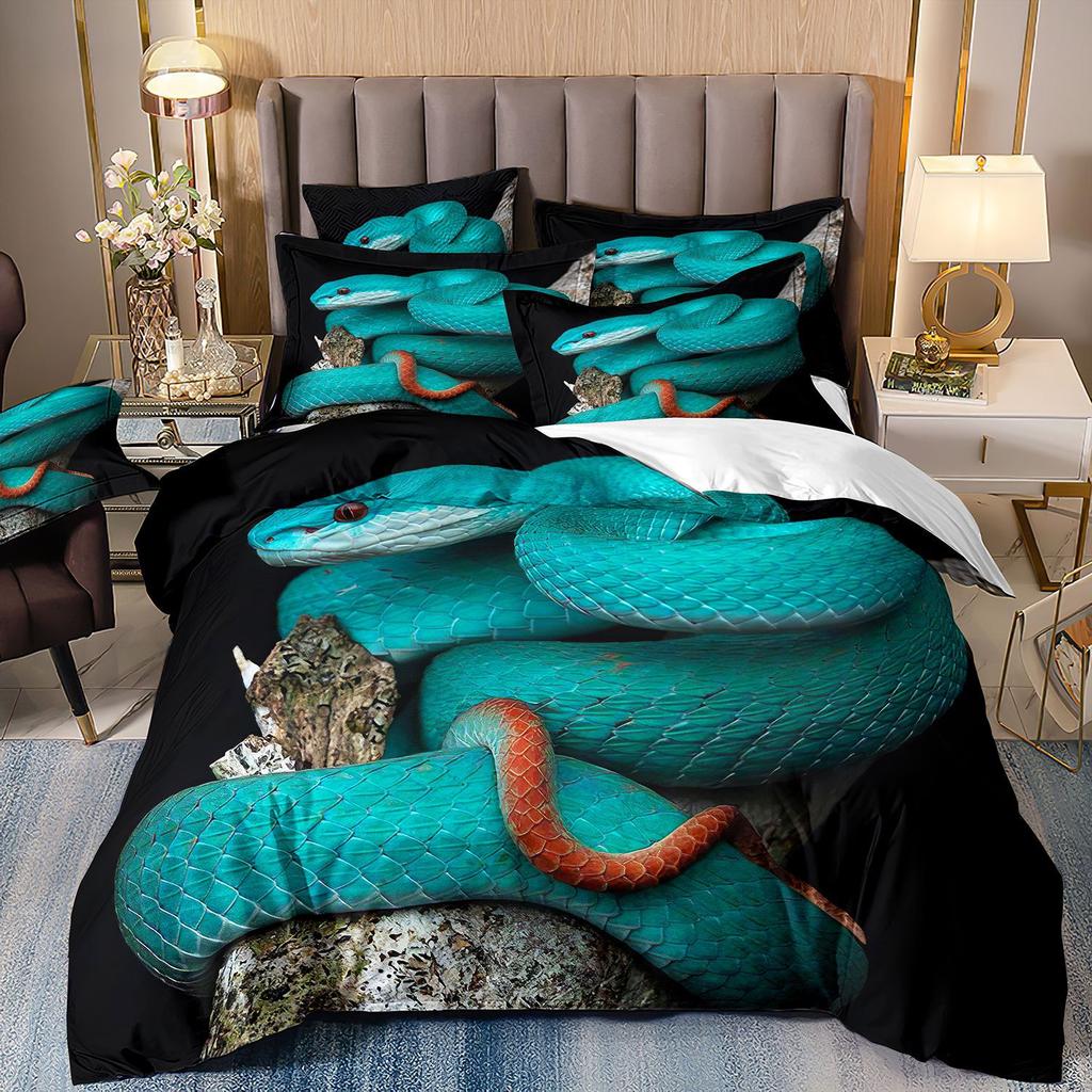 3D Digital Printing Bedding Three-Piece Set Animal Cobra Sheet Duvet Cover