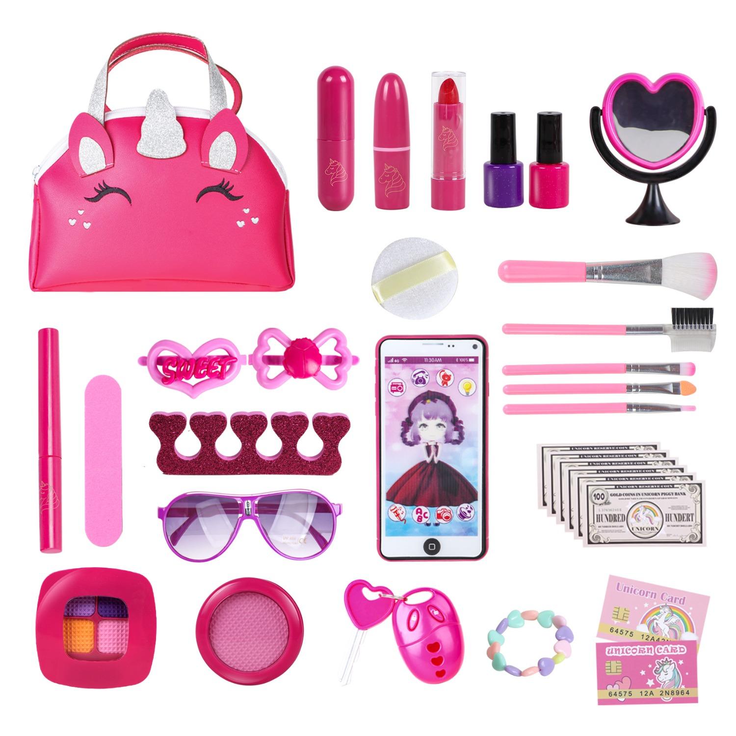 Borsetta Per Bambine Con Accessori E Trucchi Giocattolo - La Mia Prima Borsa Set Con Borsetta Telefono Portafogli Gioco Di Ruolo Trucchi E Altro Per Bambine Dai 3 Anni Idea Regalo Per Bambine 2