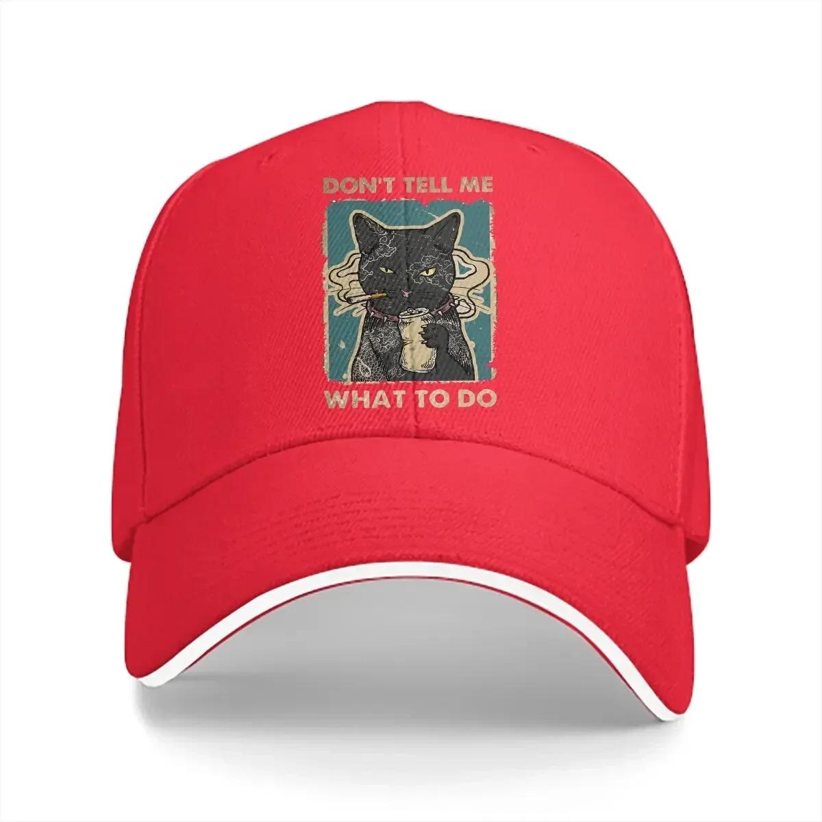 Summer Cap Sun Visor Black Cat Smoking Dont Tell Me What to Do Hip Hop Caps Cat Lover Cowboy Hat Peaked Hats Adjustable