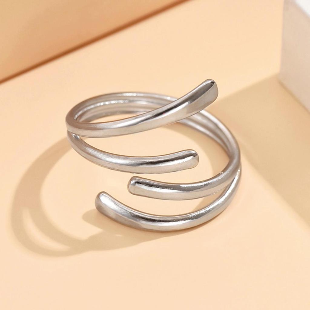 European & American Multi-Layer Adjustable Stainless Steel Index Finger Ring for Women