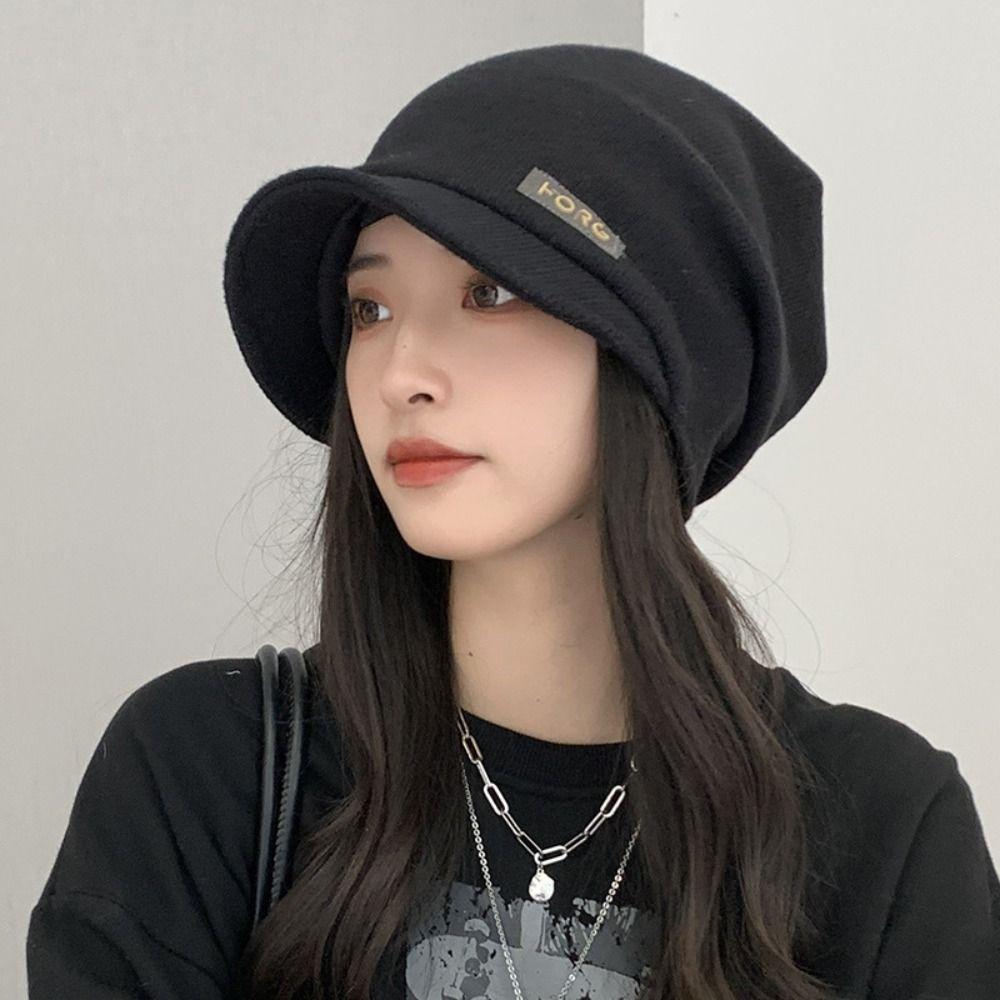 Soft Beanies Elastic Mask Woolen Hat Versatile Peaked Cap  Winter