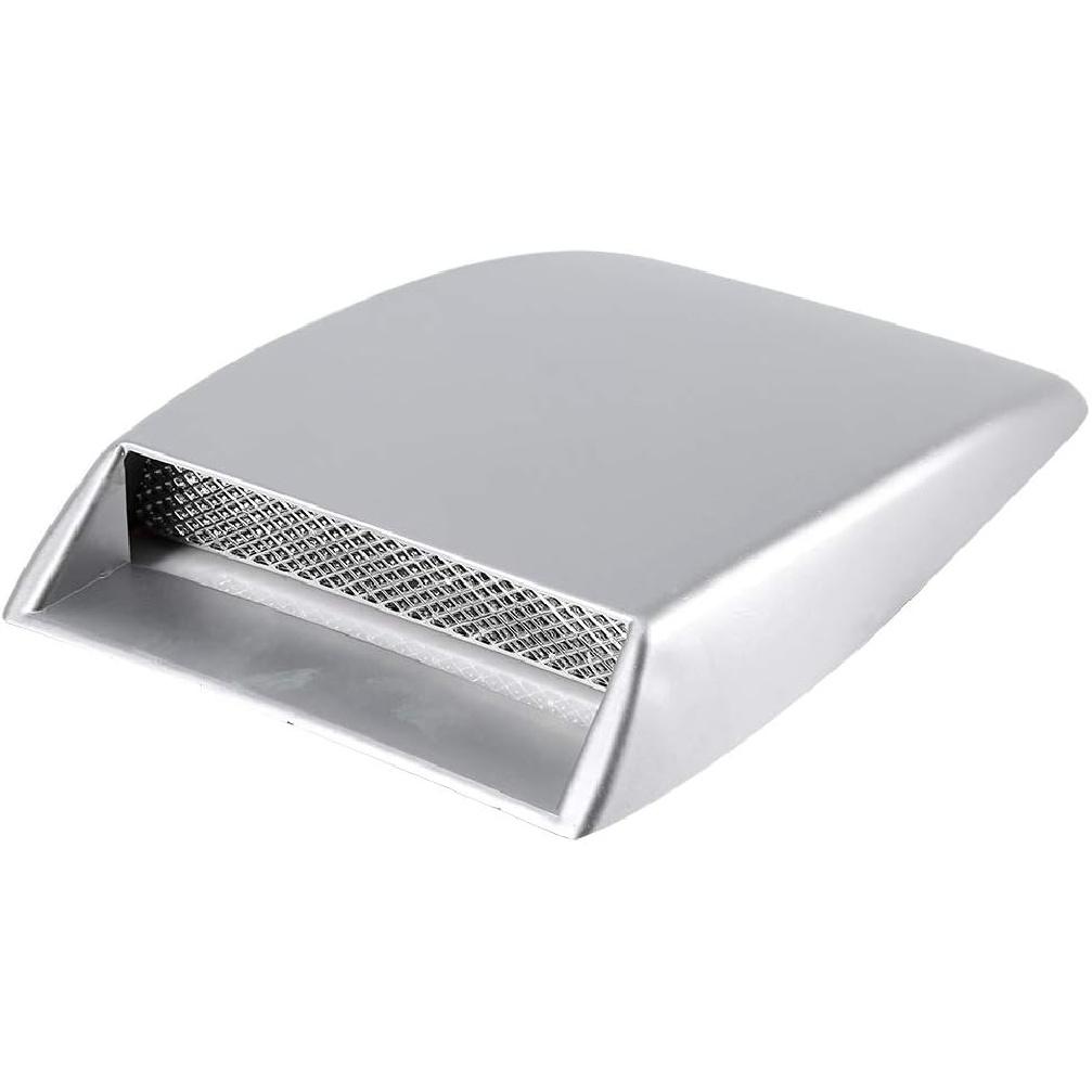 Qiilu Universal Car Air Intake Scoop Bonnet Vent Sticker Cover Hood Silver